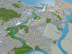 townsville city australia 30km 3D Model