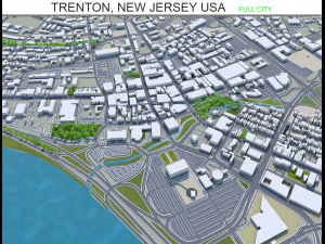 Трентон Сіті Нью-Джерсі США 20 км 3D Модель