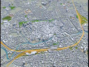 treviso province of treviso city italy 20km 3D Model