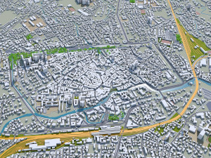 treviso province of treviso city italy 20km 3D Model