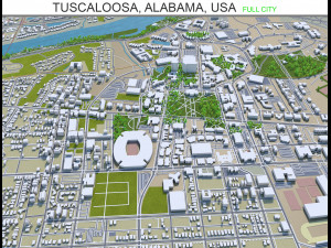 tuscaloosa city alabama usa 50km 3D Model
