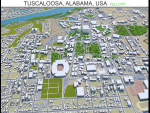 Таскалуза місто Алабама США 50 км 3D Модель