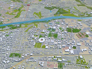 タスカルーサ市 アラバマ州 米国 50km 3Dモデル