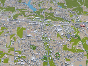 tuscaloosa city alabama usa 50km Modello 3D