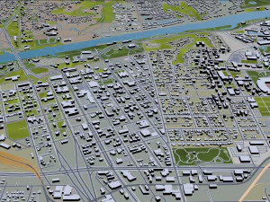 タスカルーサ市 アラバマ州 米国 50km 3Dモデル