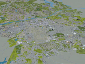 タスカルーサ市 アラバマ州 米国 50km 3Dモデル