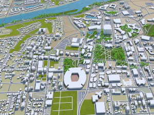 タスカルーサ市 アラバマ州 米国 50km 3Dモデル