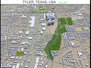 Тайлер Сіті Техас США 35 км 3D Модель