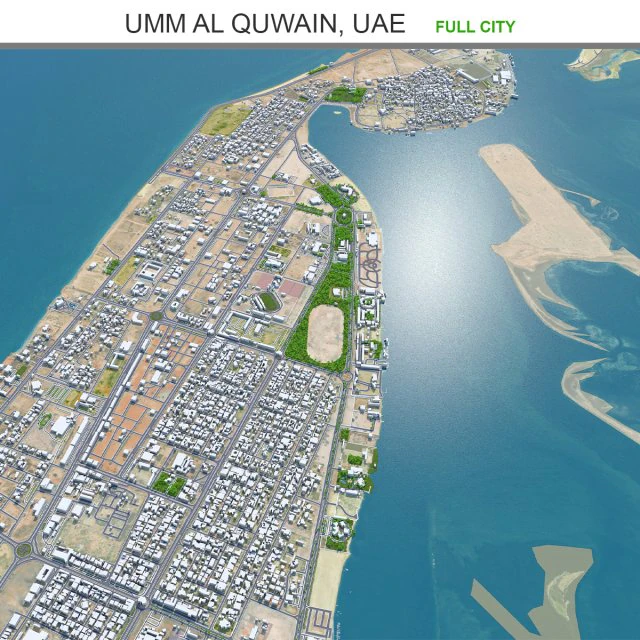 Umm al quwain city uae 20km 3D Model .c4d .max .obj .3ds .fbx .stl .blend