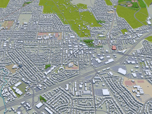 vacaville city california usa 25km 3D Model