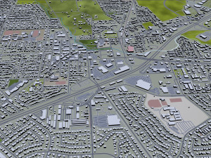 vacaville city california usa 25km 3D Model
