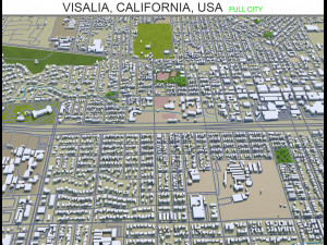 visalia city california usa 25km 3D Model
