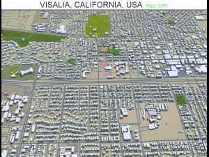 Візалія Сіті Каліфорнія США 25 км 3D Модель