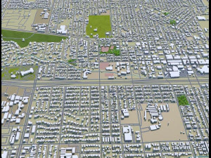 비살리아 시티 캘리포니아 미국 25km 3D 모델