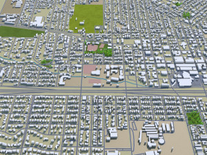 visalia city california usa 25km 3D Model