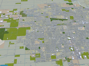 visalia city california usa 25km 3D Model