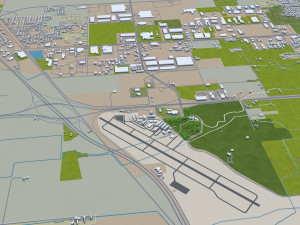 visalia city california usa 25km 3D Model