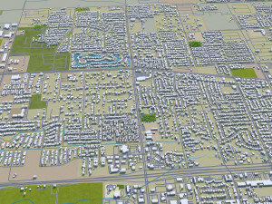 visalia city california usa 25km 3D Model