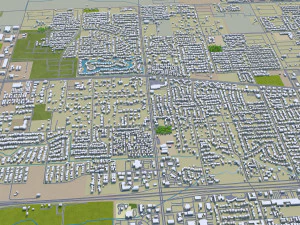 비살리아 시티 캘리포니아 미국 25km 3D 모델