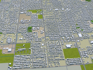 visalia city california usa 25km 3D Model