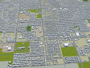 비살리아 시티 캘리포니아 미국 25km 3D 모델