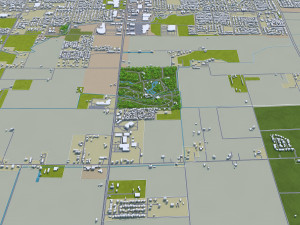 visalia city california usa 25km 3D Model