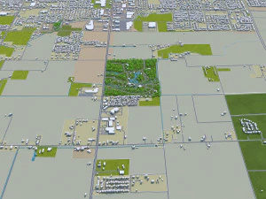 비살리아 시티 캘리포니아 미국 25km 3D 모델