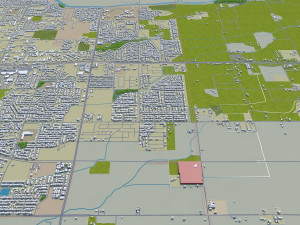 visalia city california usa 25km 3D Model