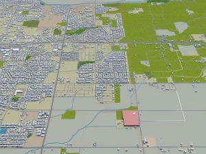 비살리아 시티 캘리포니아 미국 25km 3D 모델