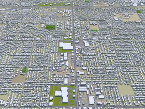 visalia city california usa 25km 3D Model
