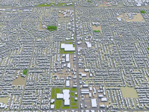 비살리아 시티 캘리포니아 미국 25km 3D 모델