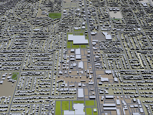 visalia city california usa 25km 3D Model