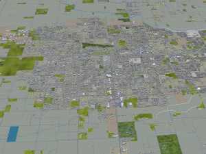 비살리아 시티 캘리포니아 미국 25km 3D 모델