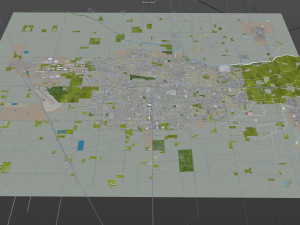 visalia city california usa 25km 3D Model