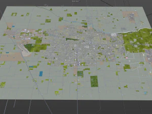 비살리아 시티 캘리포니아 미국 25km 3D 모델