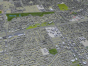 비살리아 시티 캘리포니아 미국 25km 3D 모델