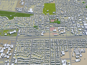 visalia city california usa 25km 3D Model