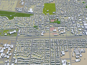 비살리아 시티 캘리포니아 미국 25km 3D 모델