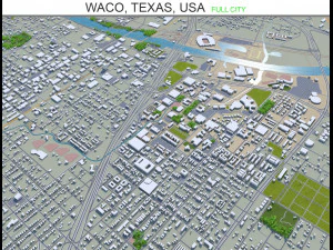 Вако Сіті Техас США 35 км 3D Модель