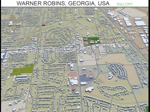 Варнер Робінс Сіті Джорджія США 30 км 3D Модель