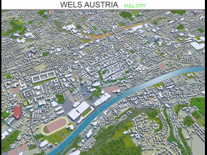 wels city austria 20km 3D Model