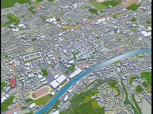 wels city austria 20km 3D Model