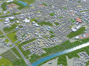 wels city austria 20km 3D Model