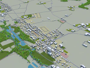 wels city austria 20km 3D Model