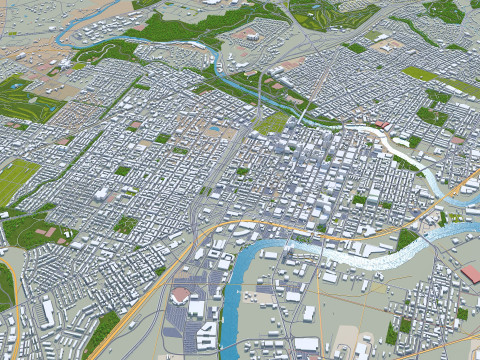 Wilmington city delaware usa 15km Modelo 3D