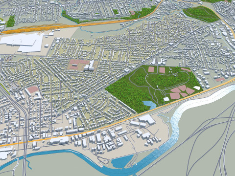 Wilmington city delaware usa 15km Modelo 3D