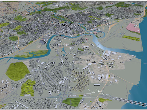 Wilmington city delaware usa 15km Modelo 3D