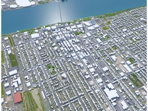 Windsor city ontario canada 30km 3D Model
