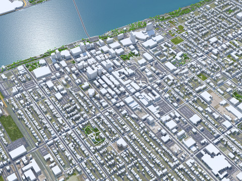 Windsor city ontario canada 30km 3D Model