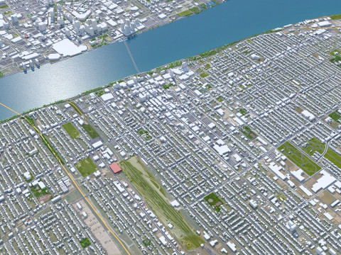 Windsor city ontario canada 30km 3D Model